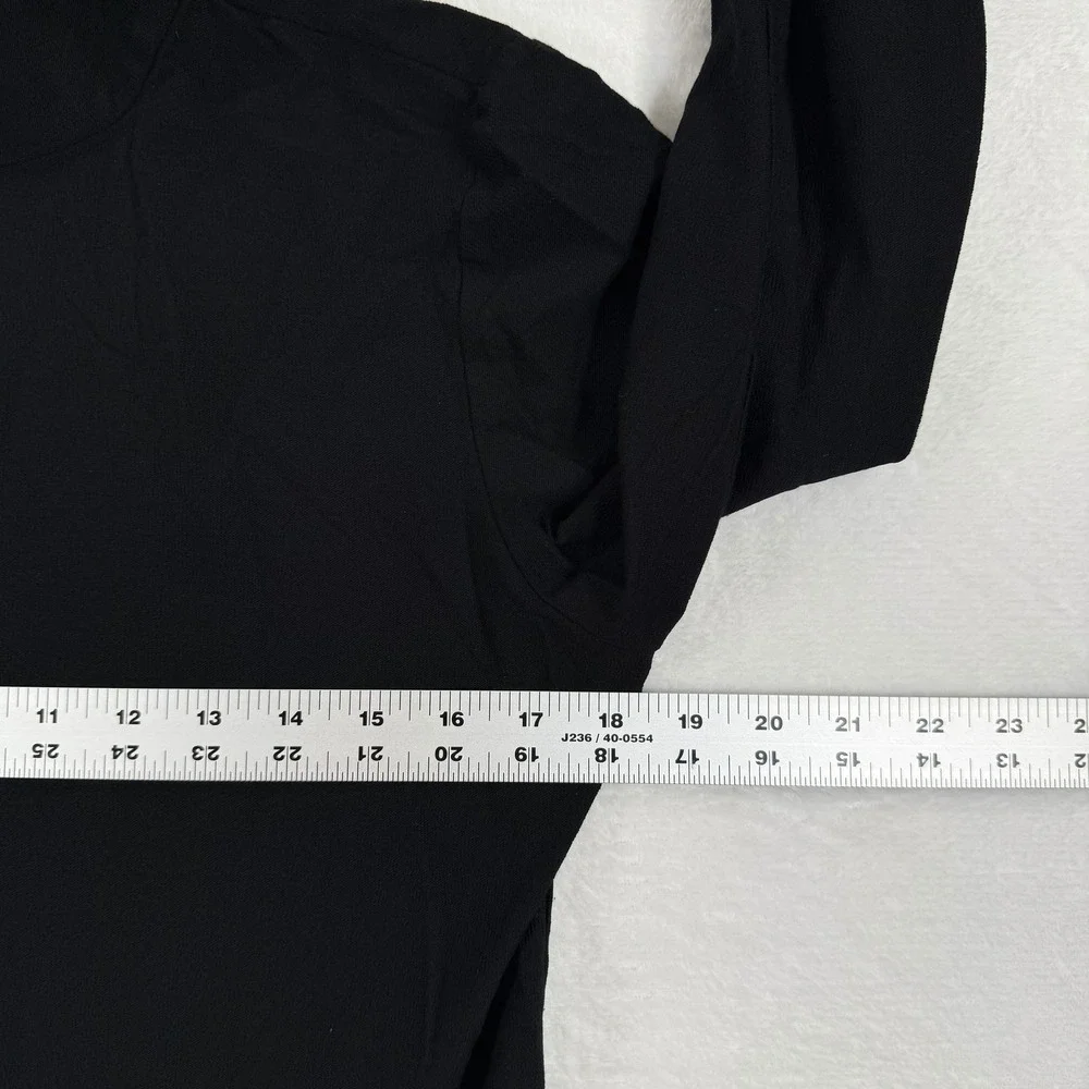 EILEEN‎ FISHER Black Full Zip Mock Neck Jacket Cardigan Top Size S Made in USA